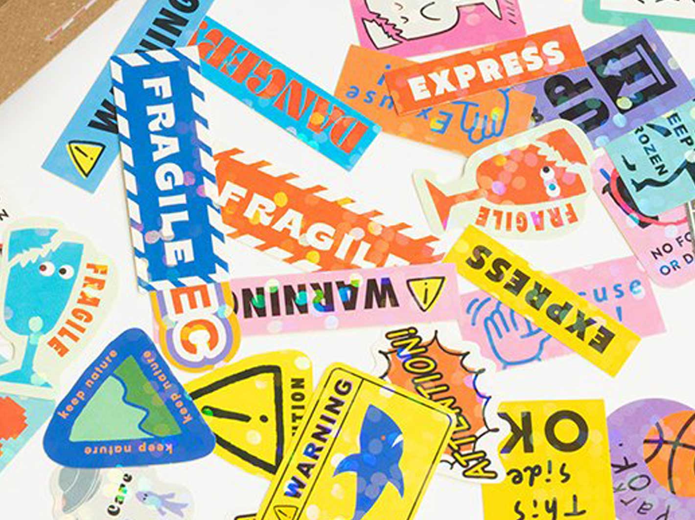 Boxed Flake Stickers Attention Marks