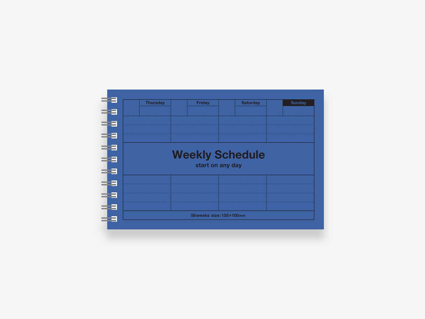 Free Weekly Schedule A6 Blue