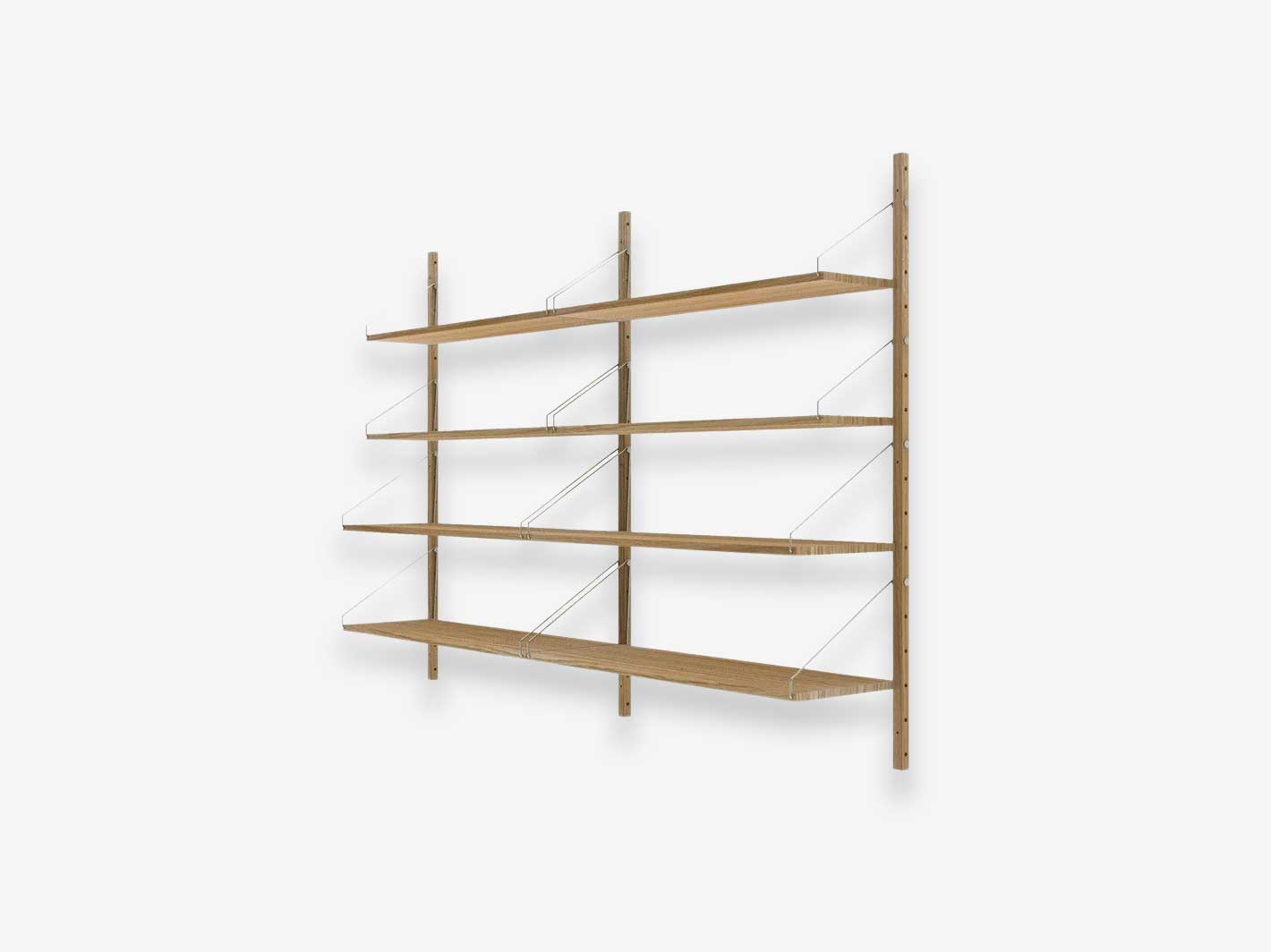 Shelf Library H1148 Natural Oiled Double Section