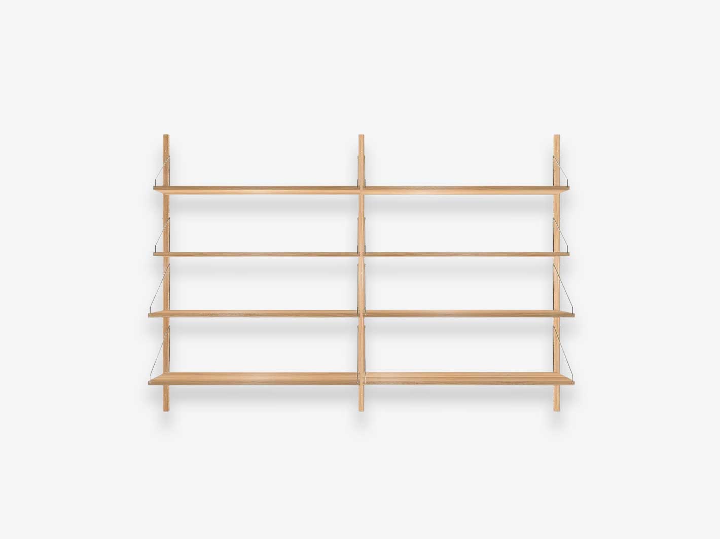 Shelf Library H1148 Natural Oiled Double Section