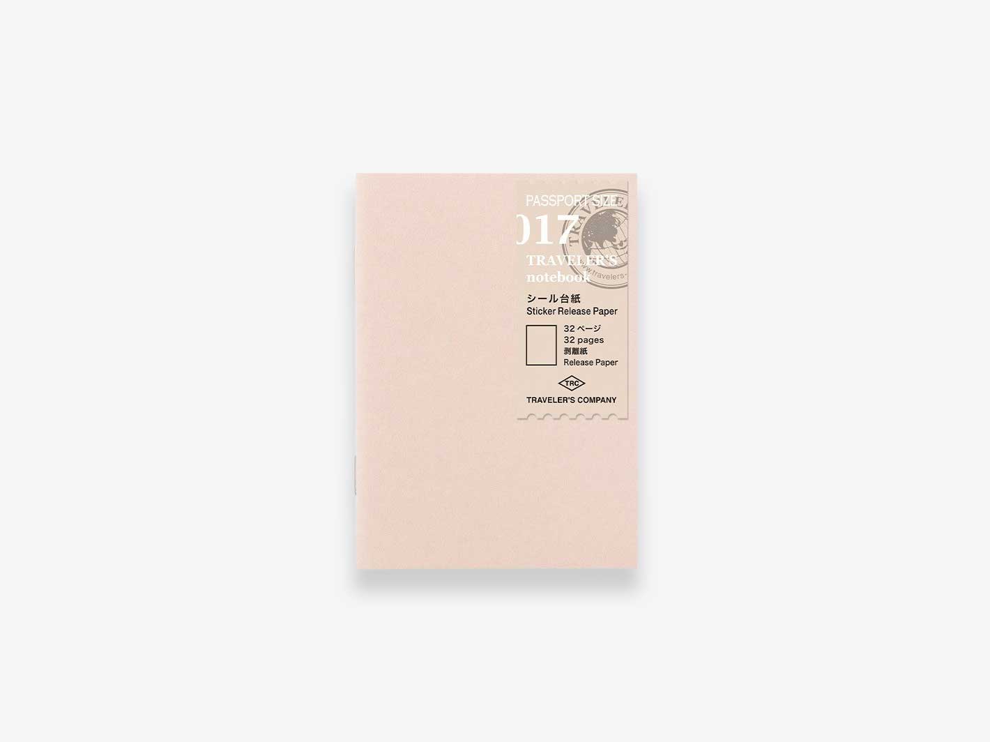 017. Sticker Release Paper Refill Passport Size TRAVELER'S notebook