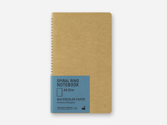 Watercolor Paper A5 Slim Spiral Ring Notebook