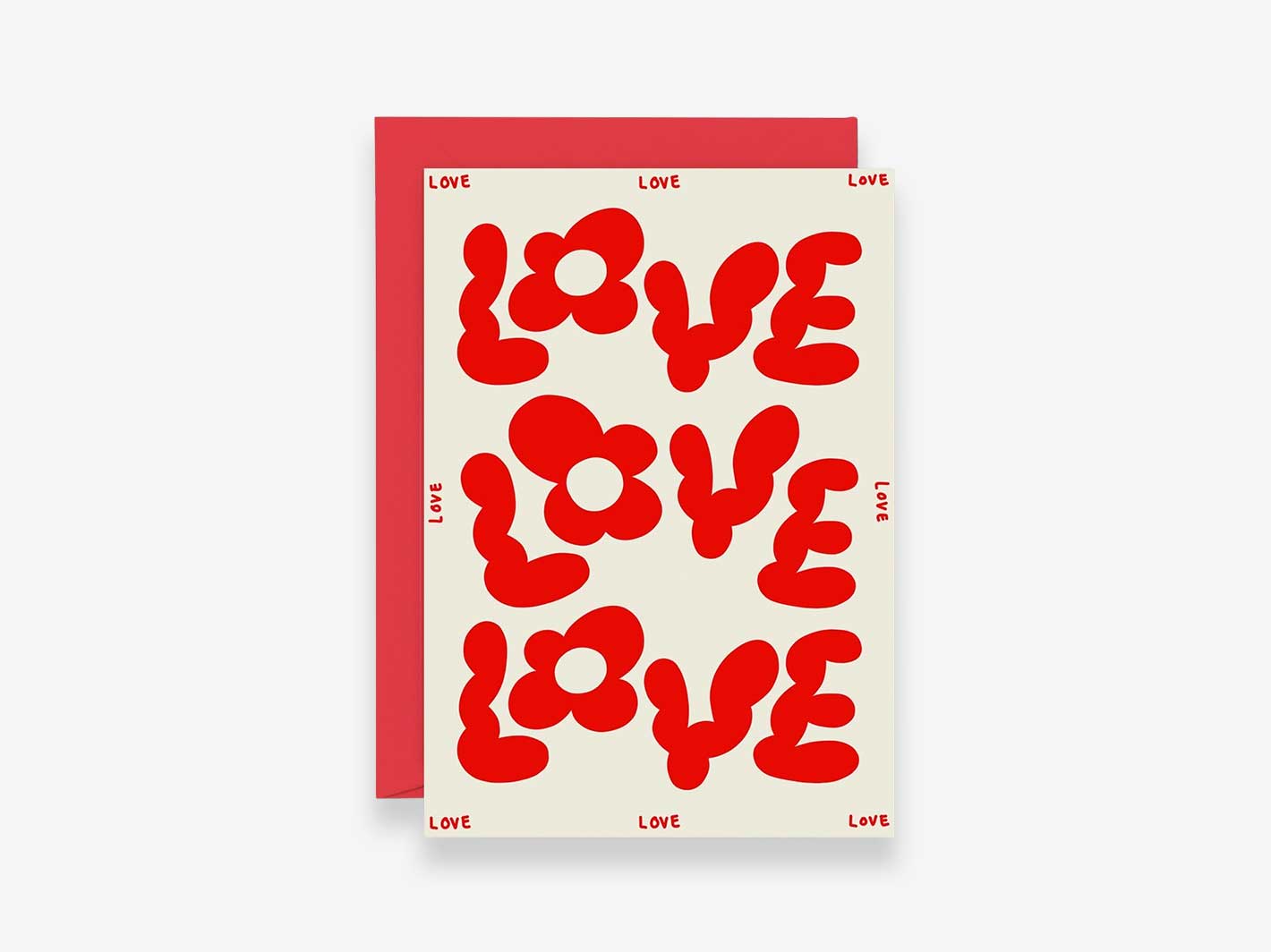 Love Love Love Embossed Card