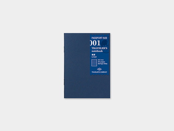 001. Lined Refill TRAVELER'S notebook Passport Size