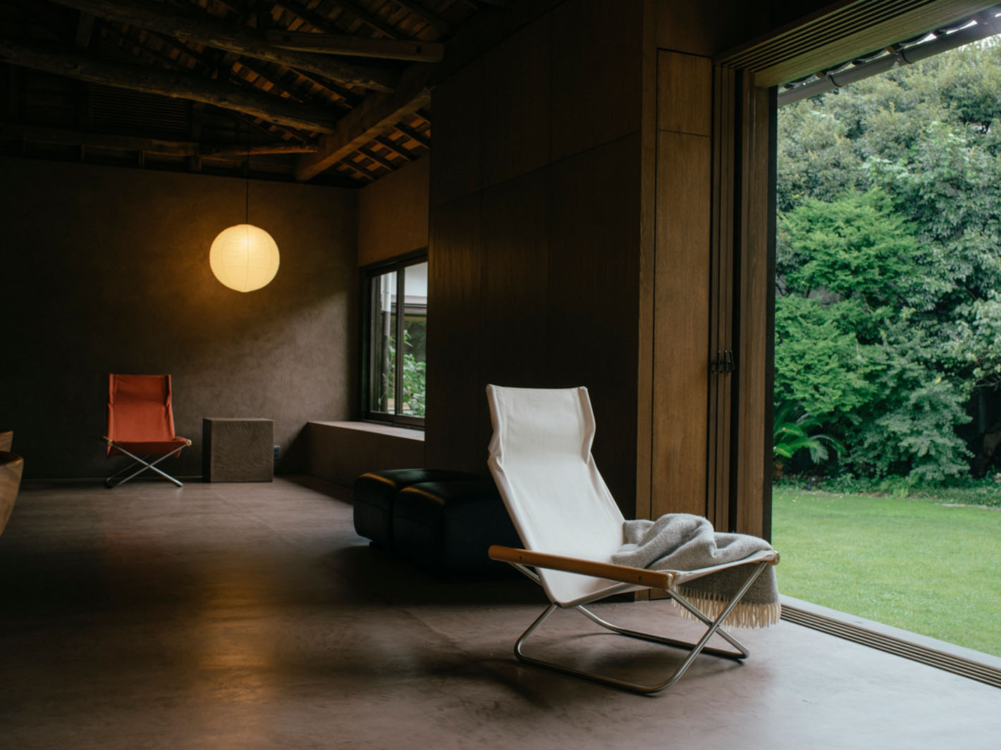 Nychair X ottoman, beech - white | Finnish Design Shop