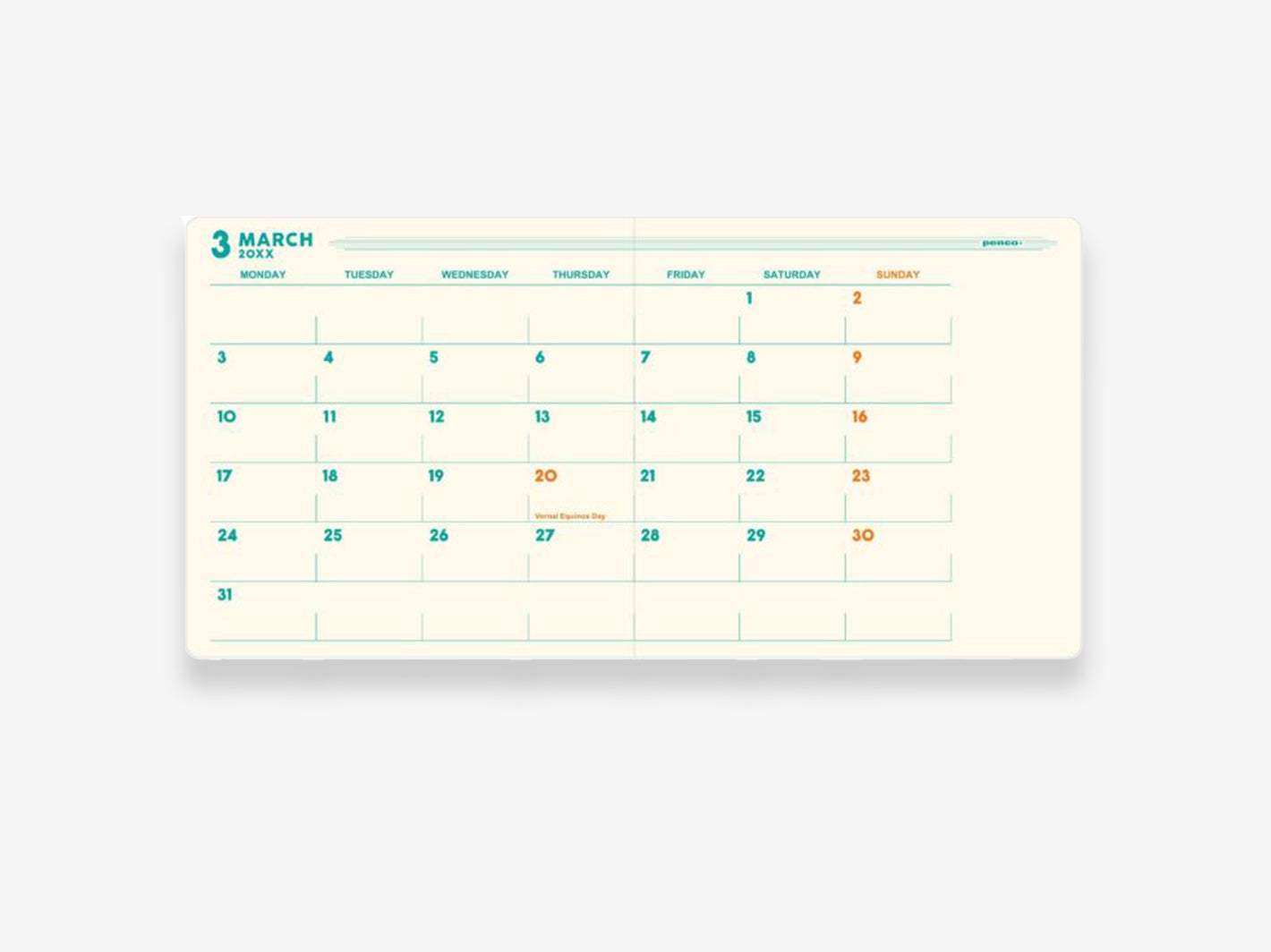 2025 Monthly Planner Square Orange