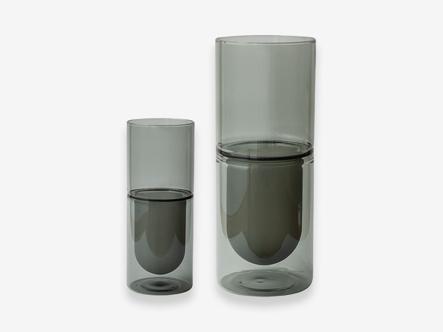 Two Tone Double Wall Vase S Grey