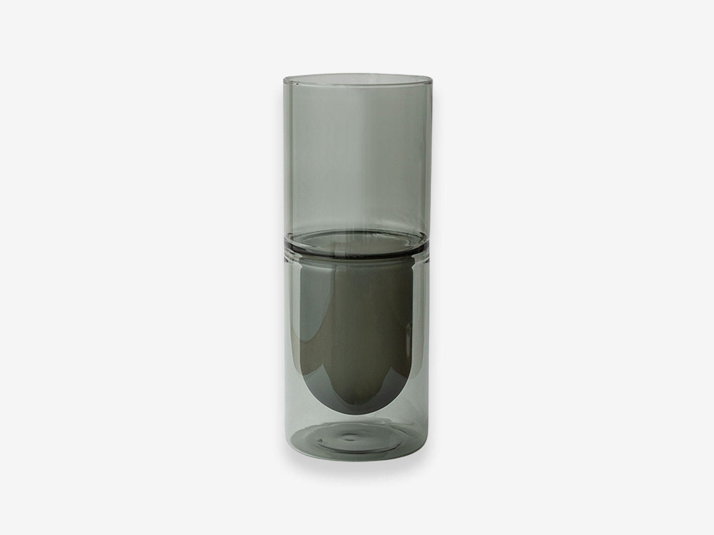 Two Tone Double Wall Vase L Grey