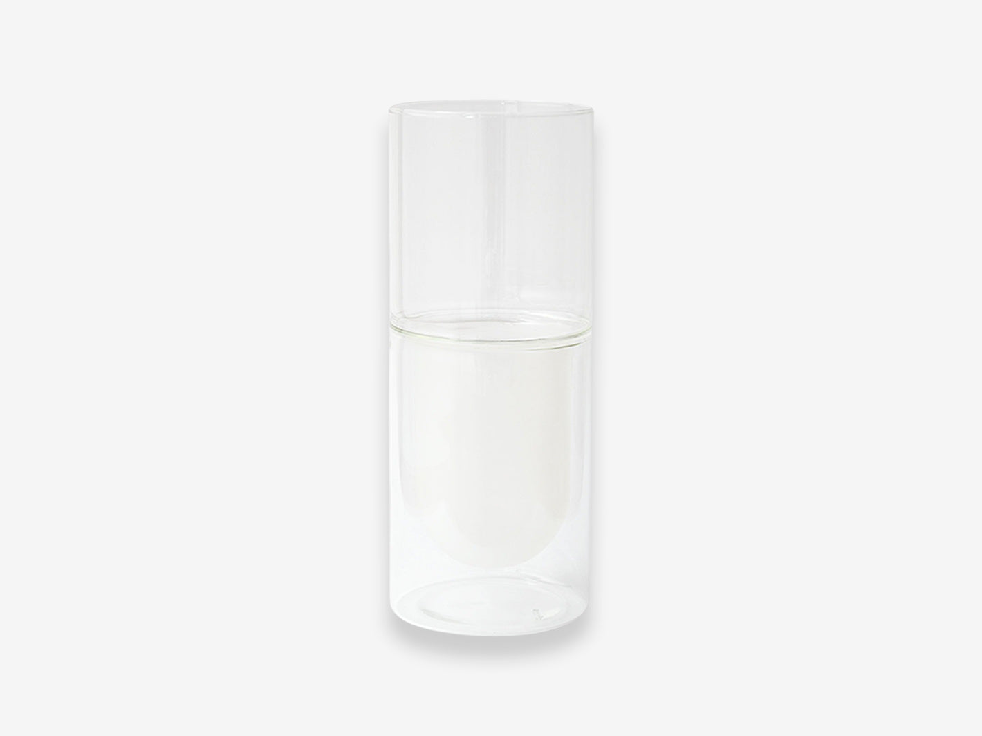 Two Tone Double Wall Vase L Clear