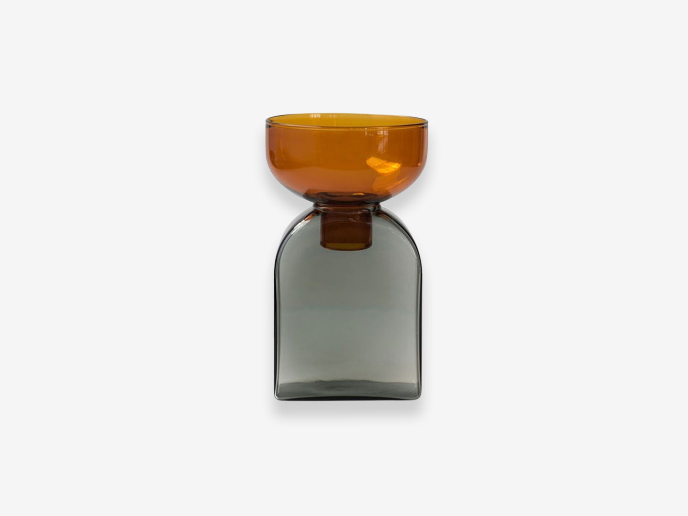 Two Tone Vase Square Grey x Amber