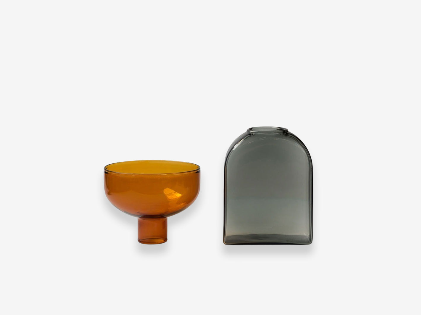 Two Tone Vase Square Grey x Amber