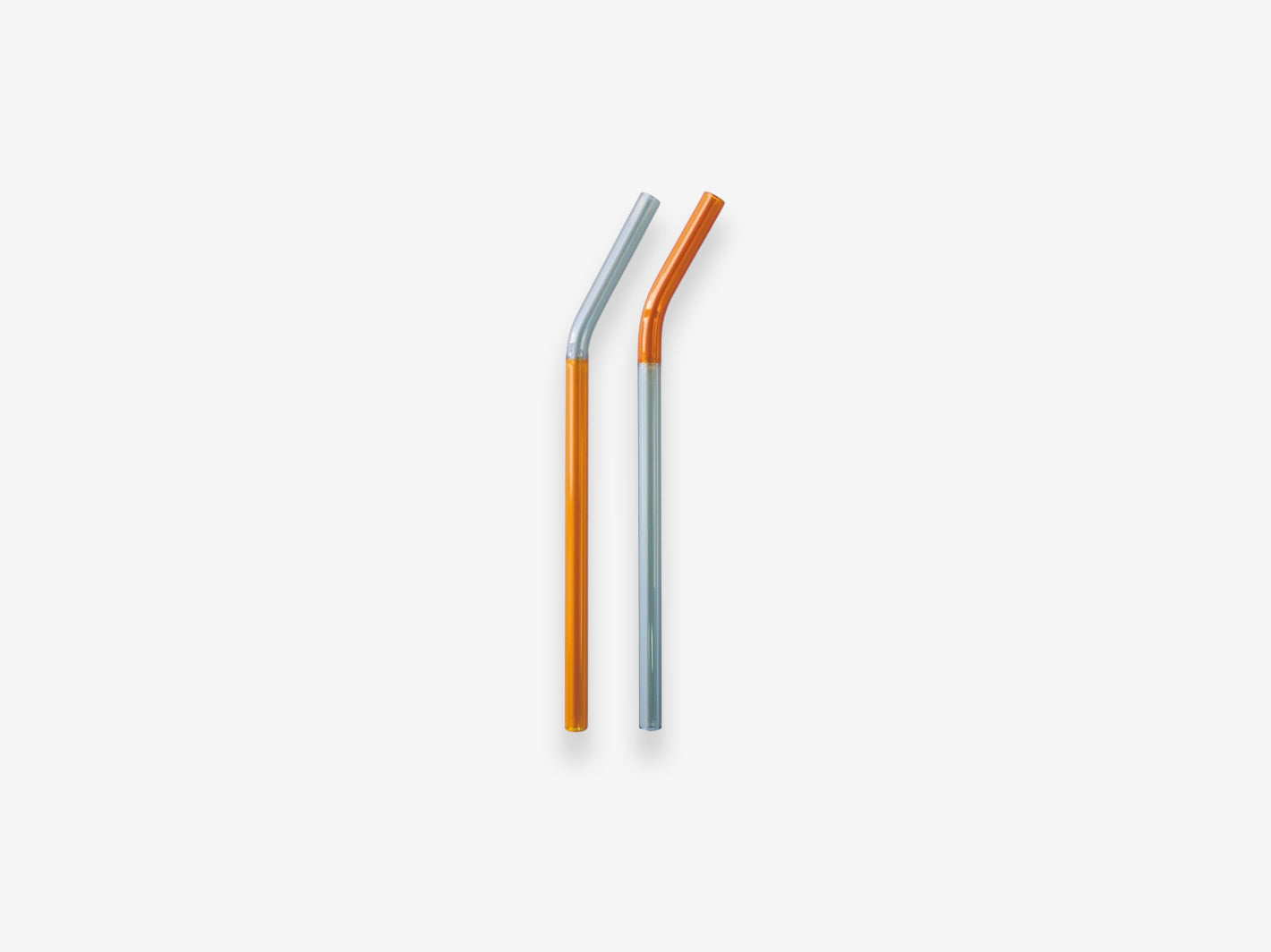 Two Tone Glass Straw Grey x Amber