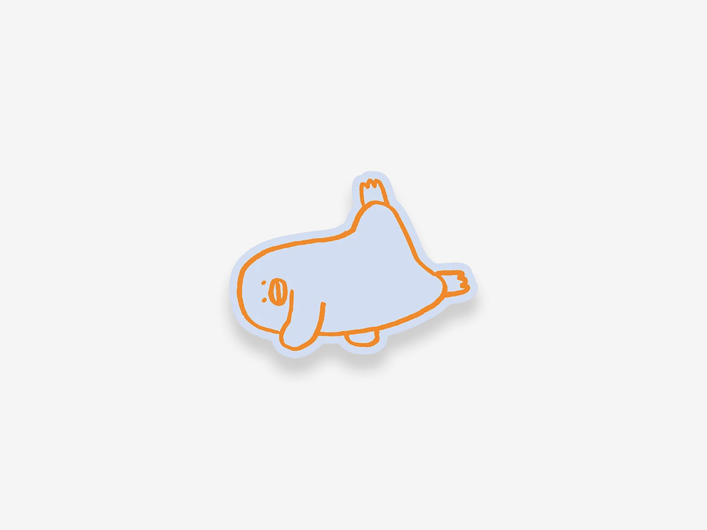 Breaking Animal Die-cut Sticker - Chair Penguin