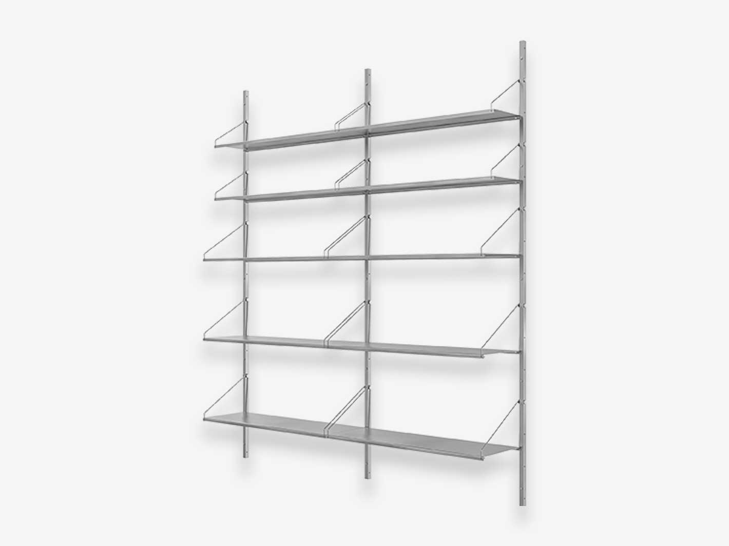 Shelf Library H1852 Stainless Steel Double Section