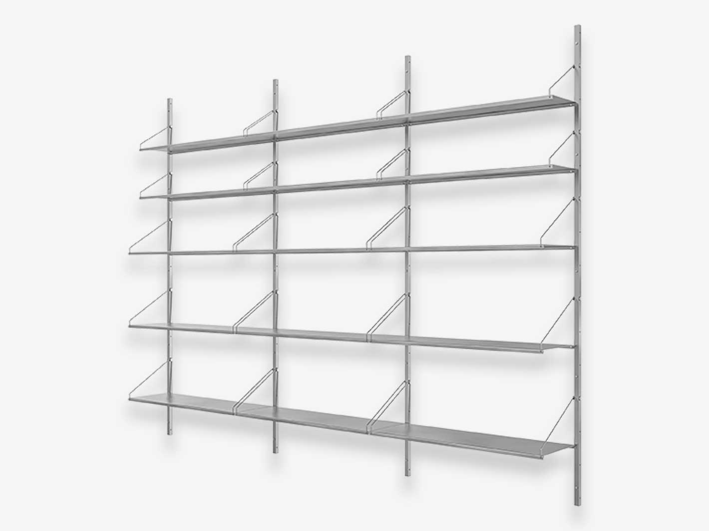 Shelf Library H1852 Stainless Steel Triple Section