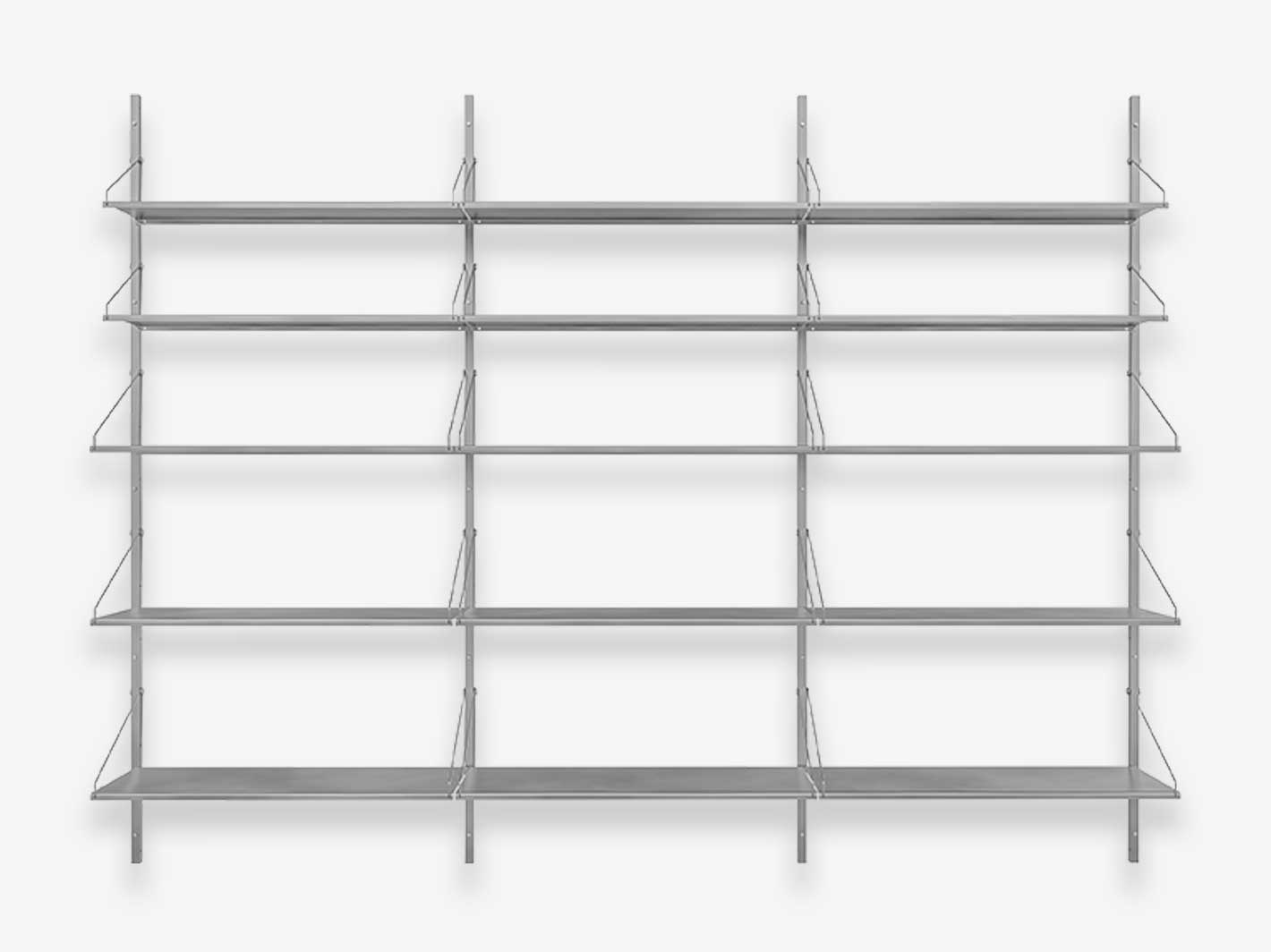 Shelf Library H1852 Stainless Steel Triple Section