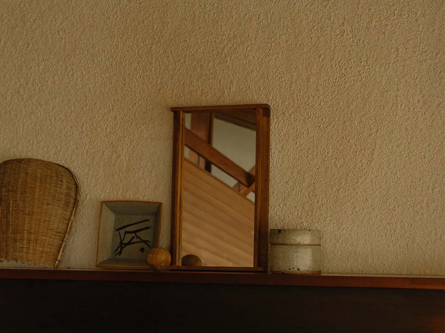 Symmetry Mirror Honey Ash Wood - Small