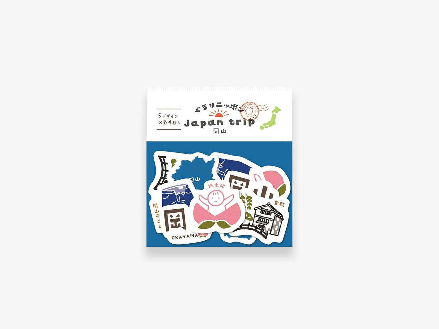 Japan Trip Flake Stickers Okayama
