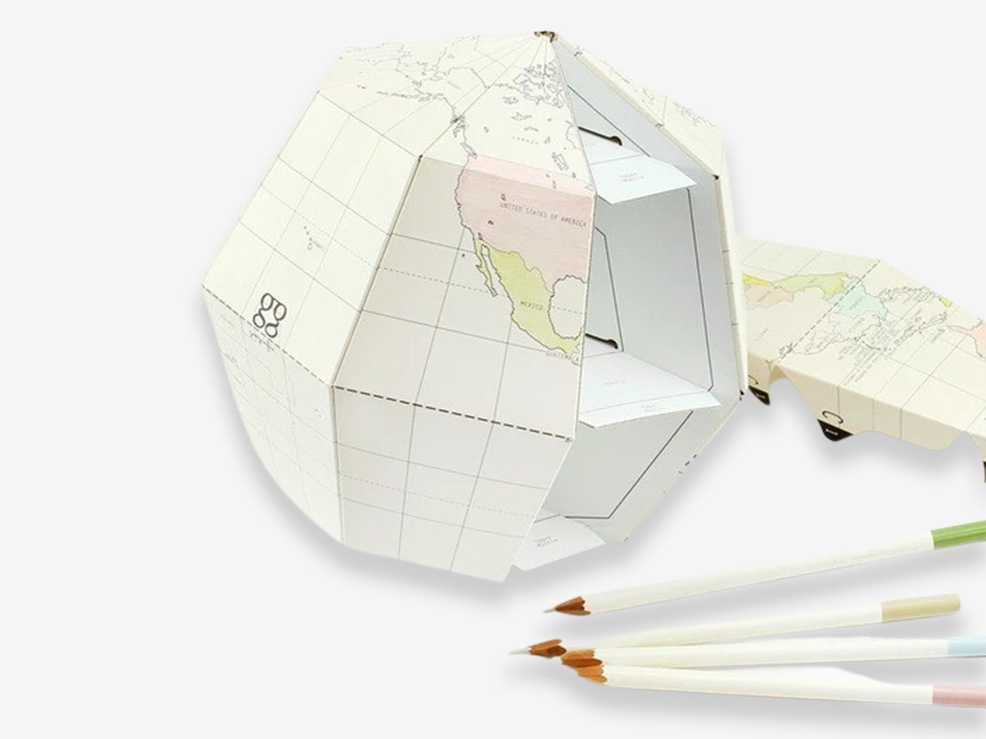 Globe Map 3D Coloring Book