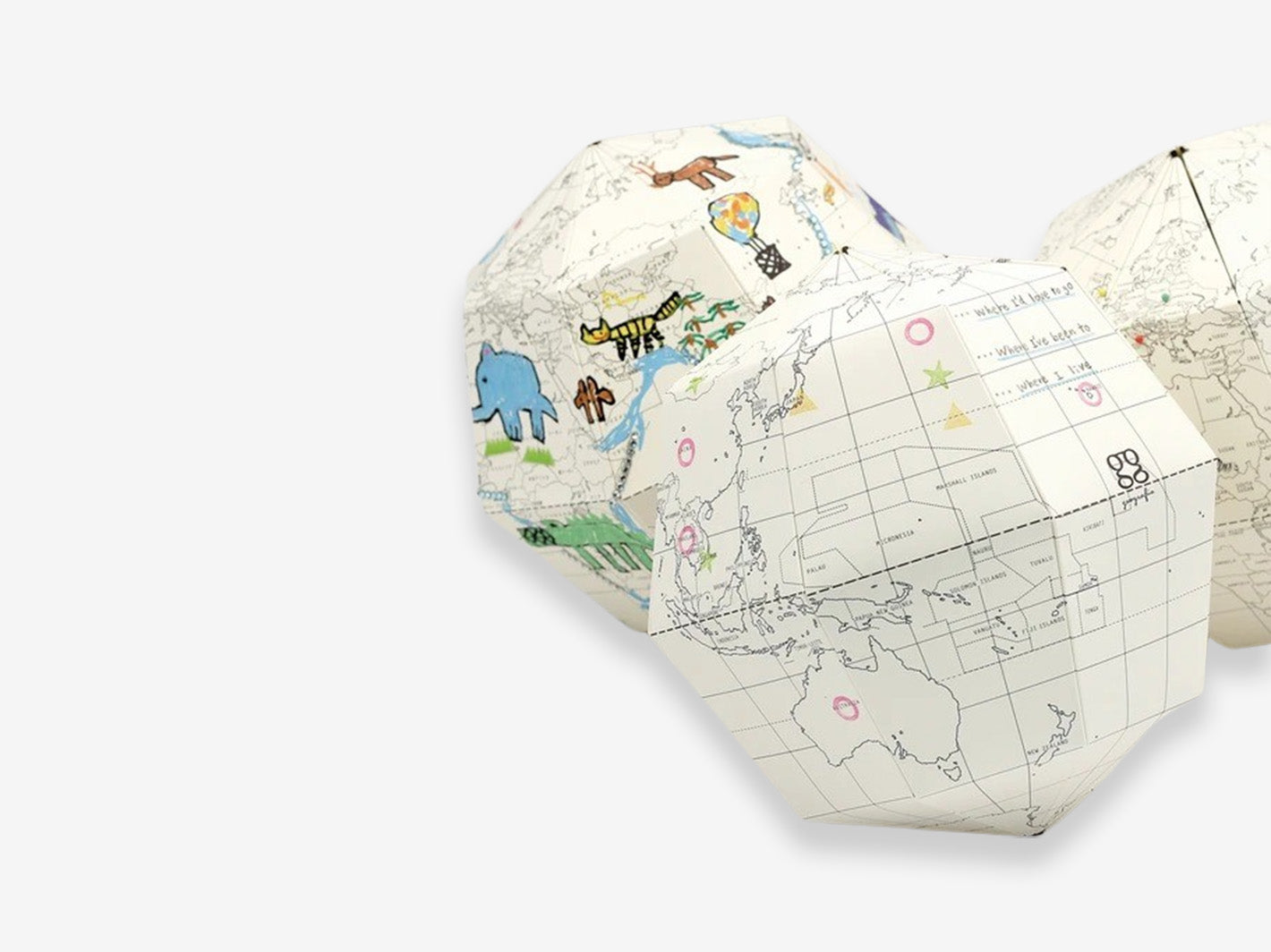 Globe Map 3D Coloring Book