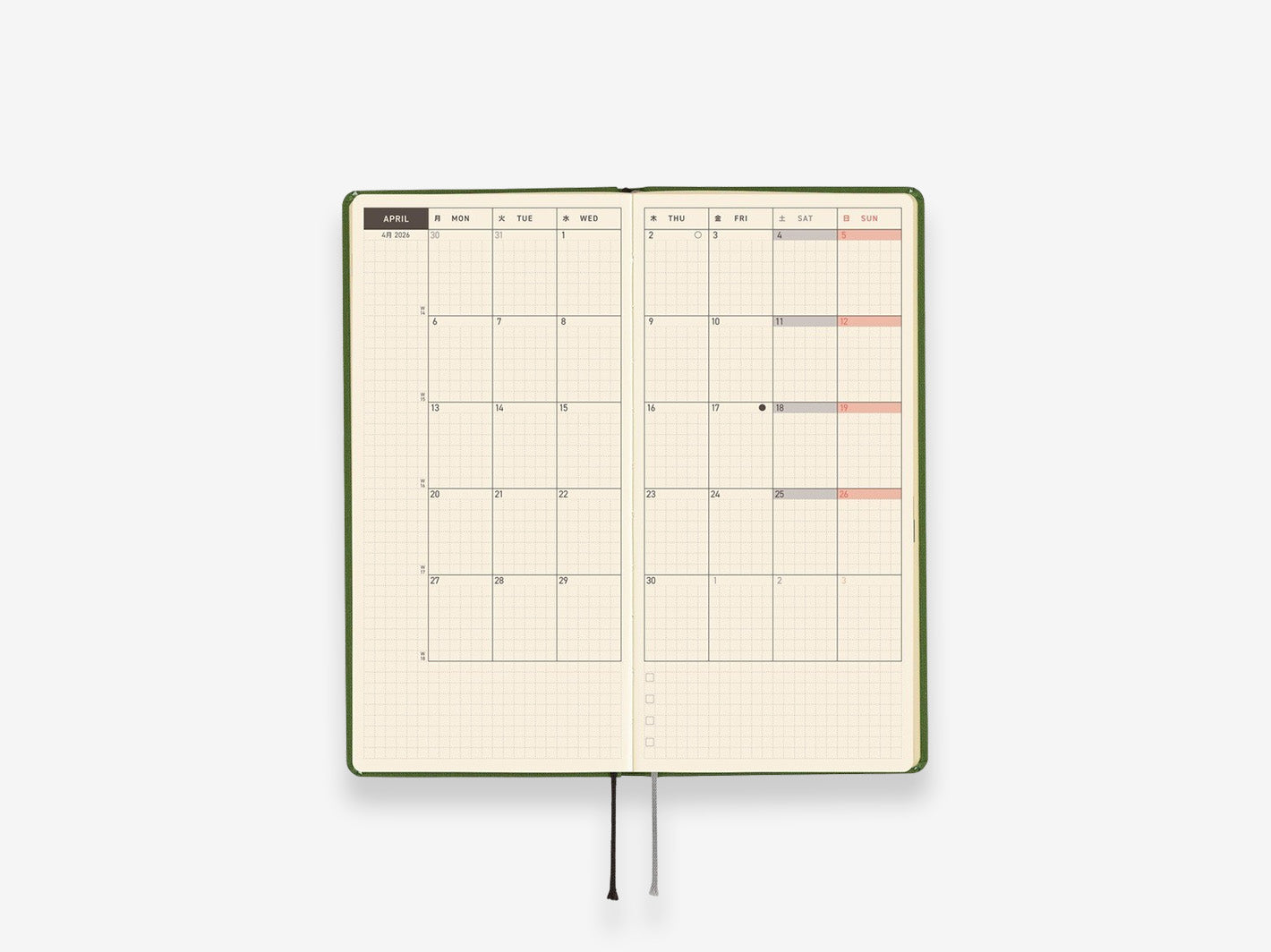 Hobonichi Techo 2026 Weeks - Antique Green