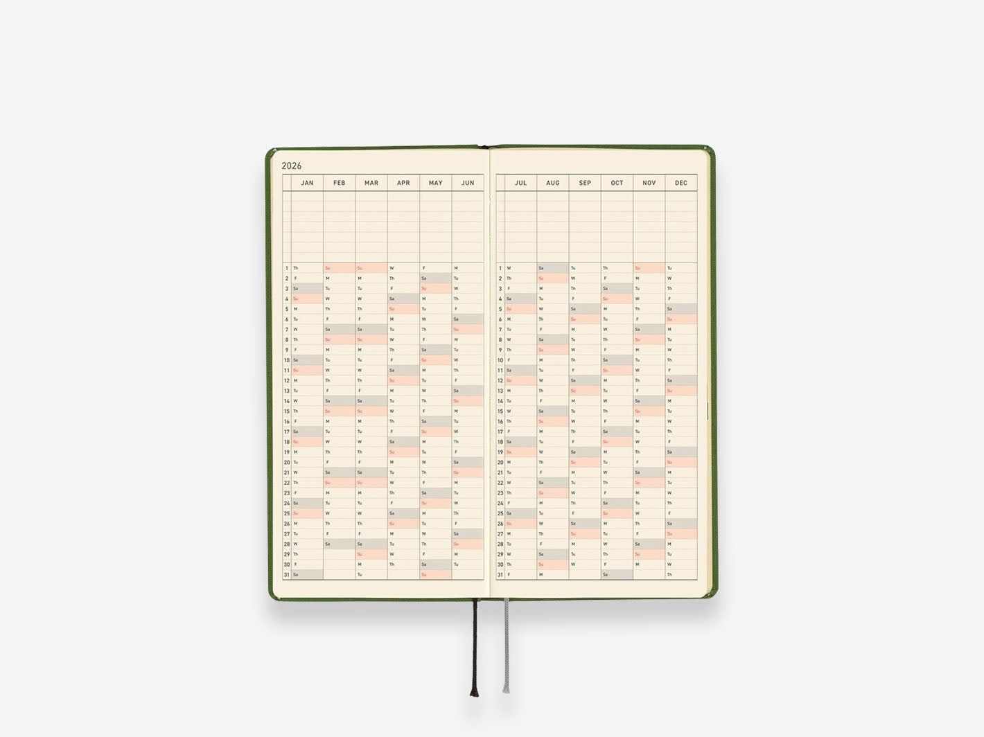 Hobonichi Techo 2026 Weeks - Antique Green