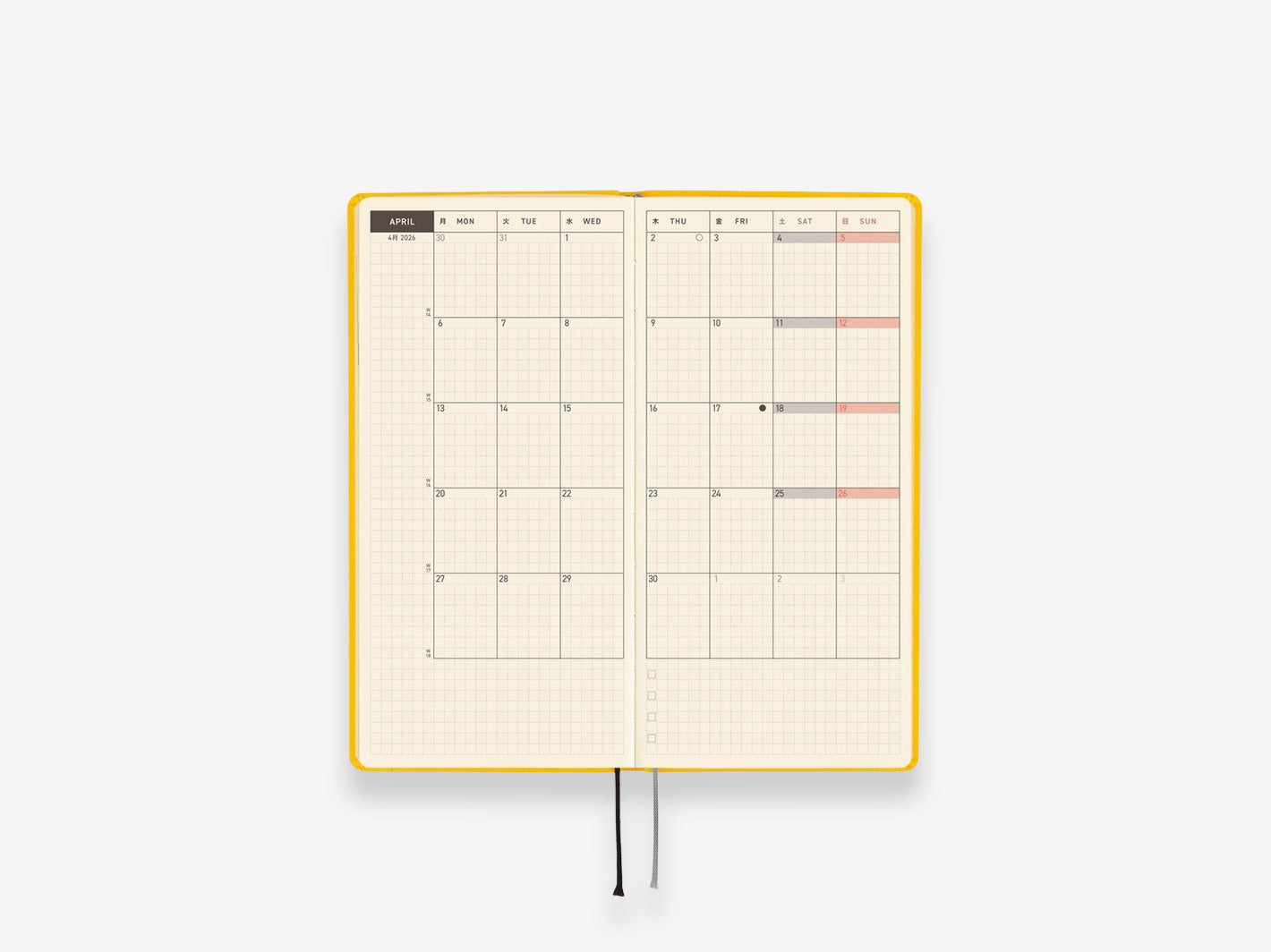 Hobonichi Techo 2026 Weeks - Full Moon Yellow