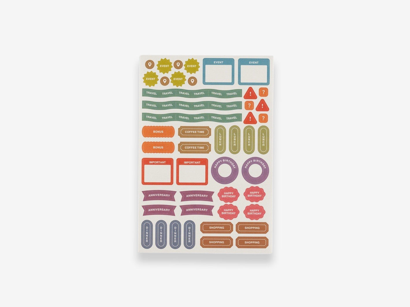 Hobonichi Techo TSUKI no IRO Sticker Set Schedule