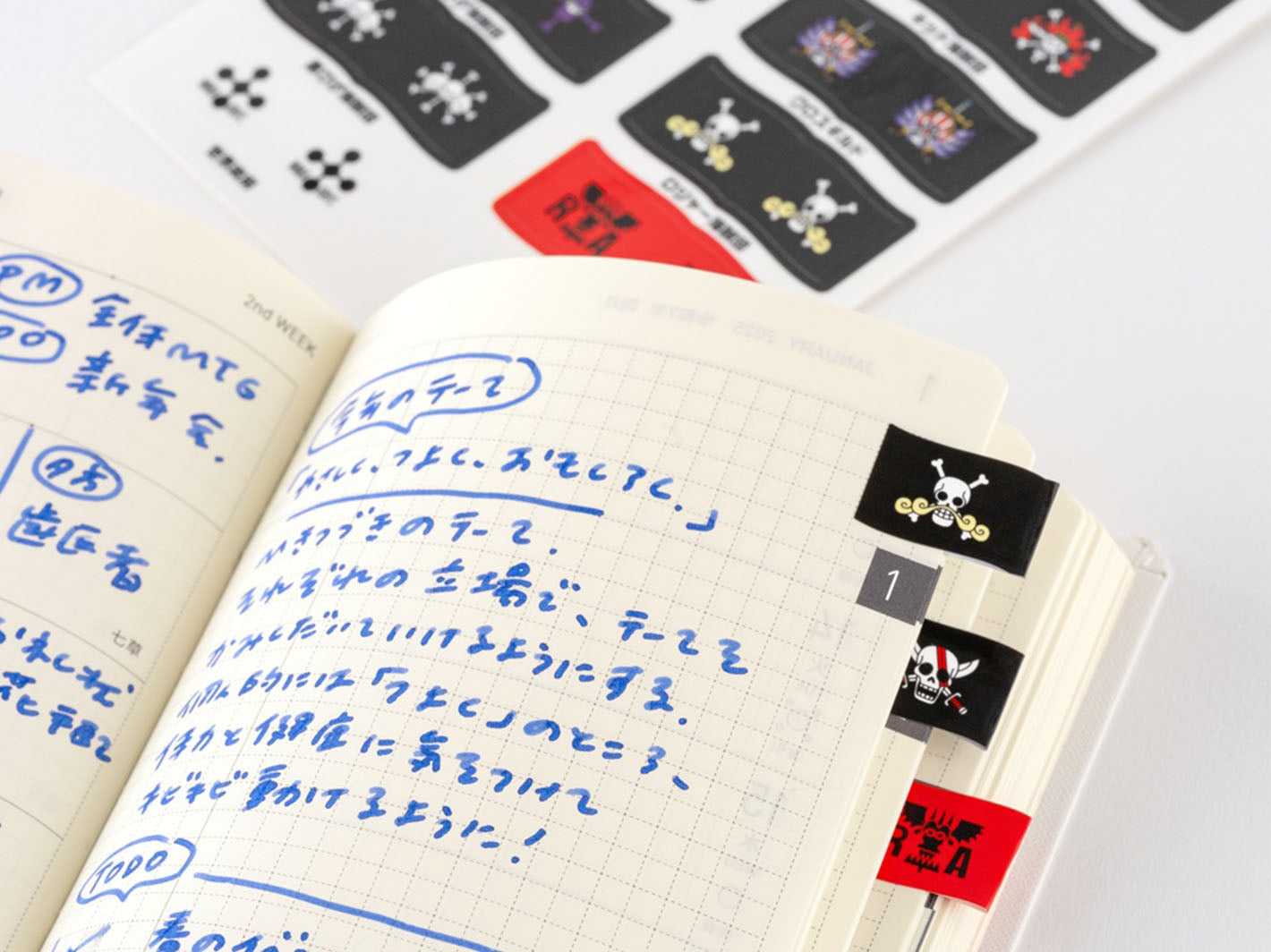 Hobonichi Techo One Piece: Pirate Flag Index Stickers