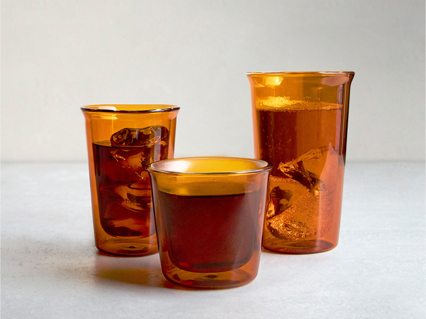 Cast Amber Double Wall Glass 250ml