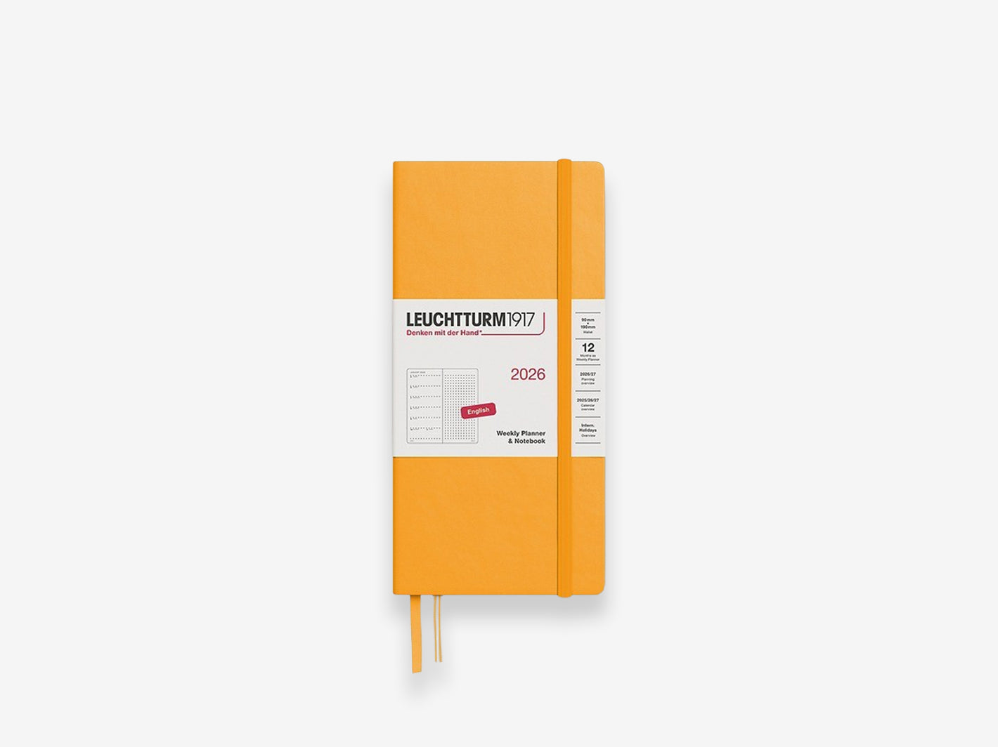 Agenda Journalier LEUCHTTURM1917 2026 - Format Moyen A5 (145x210mm) - Couverture Rigide, élastique