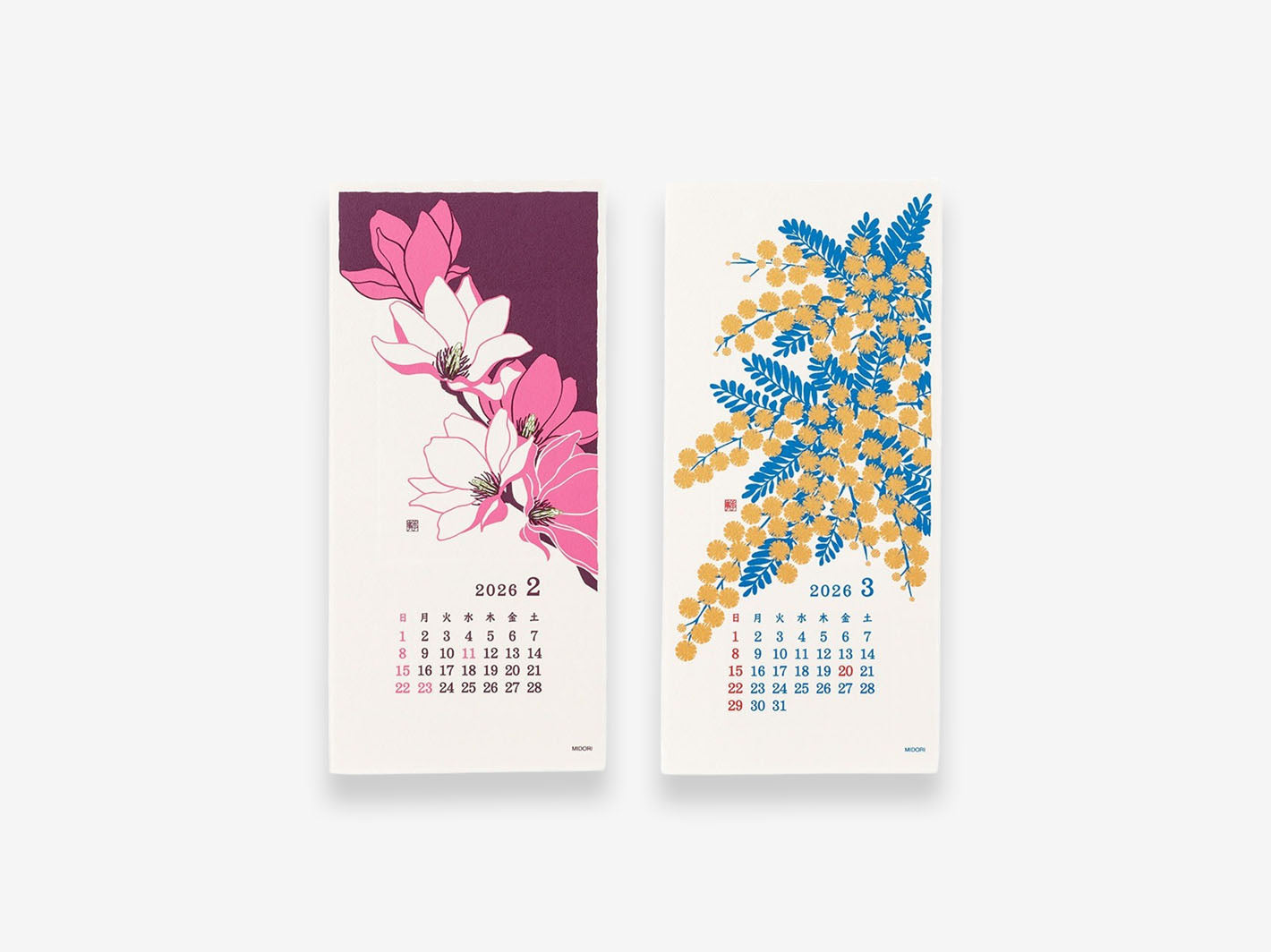 2026 Echizen Wall Calendar S Flower