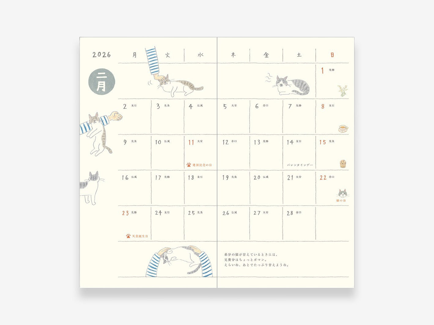 2026 Pocket Diary Slim Cat