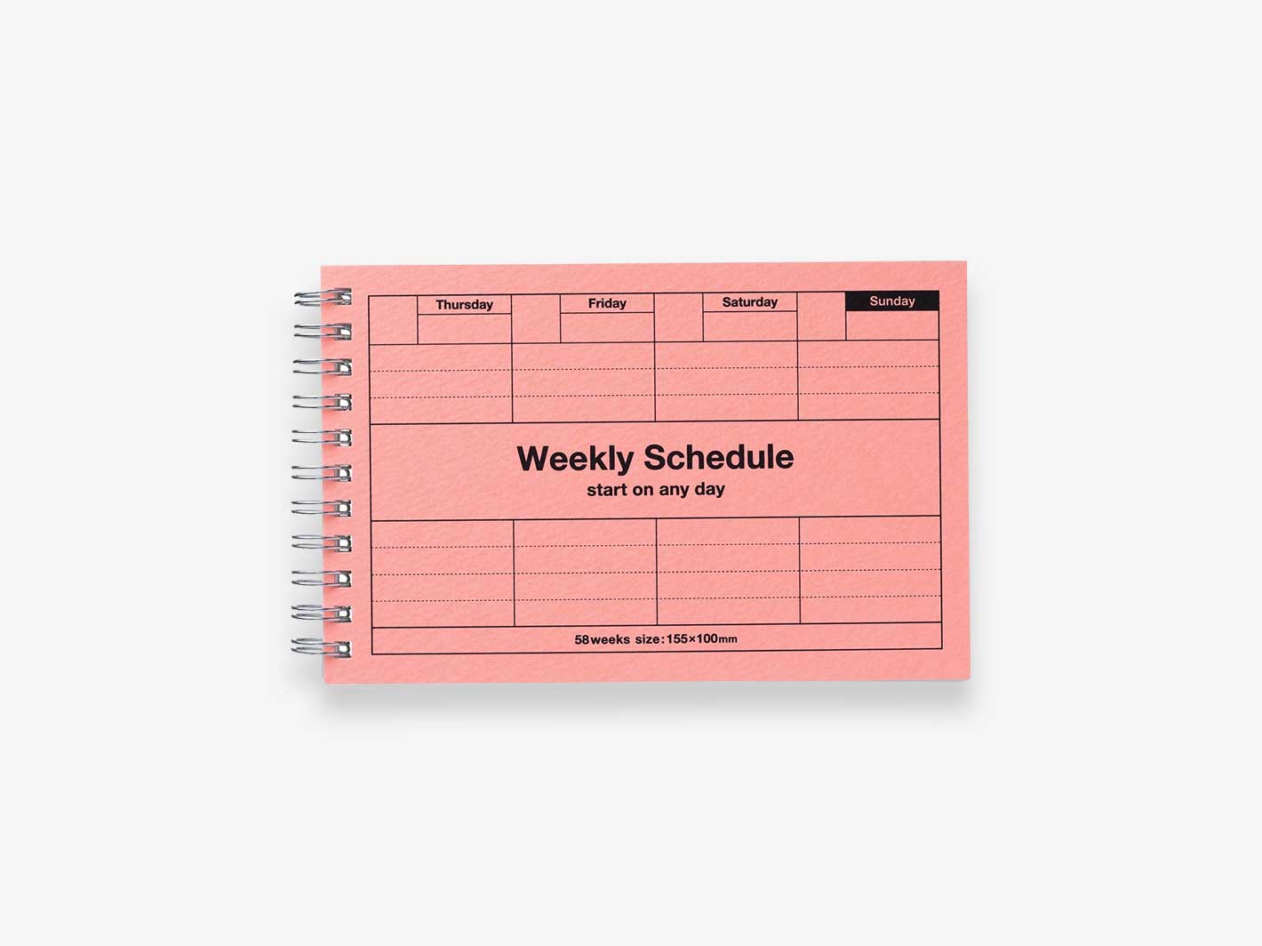 Free Weekly Schedule A6 Neon Pink