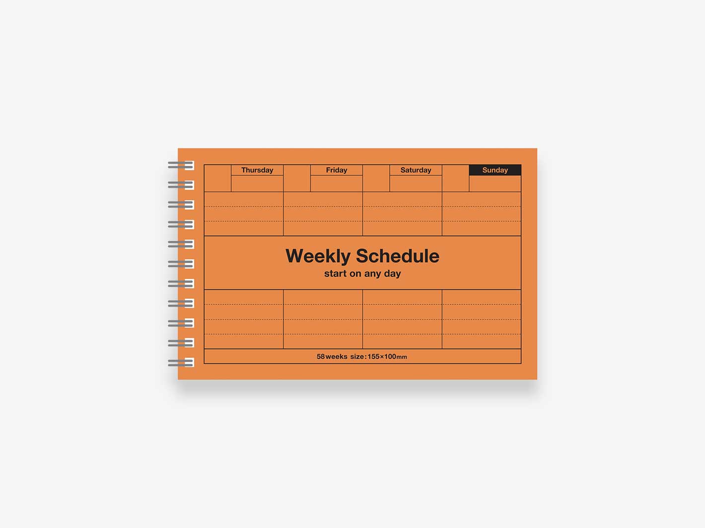 Free Weekly Schedule A6 Orange