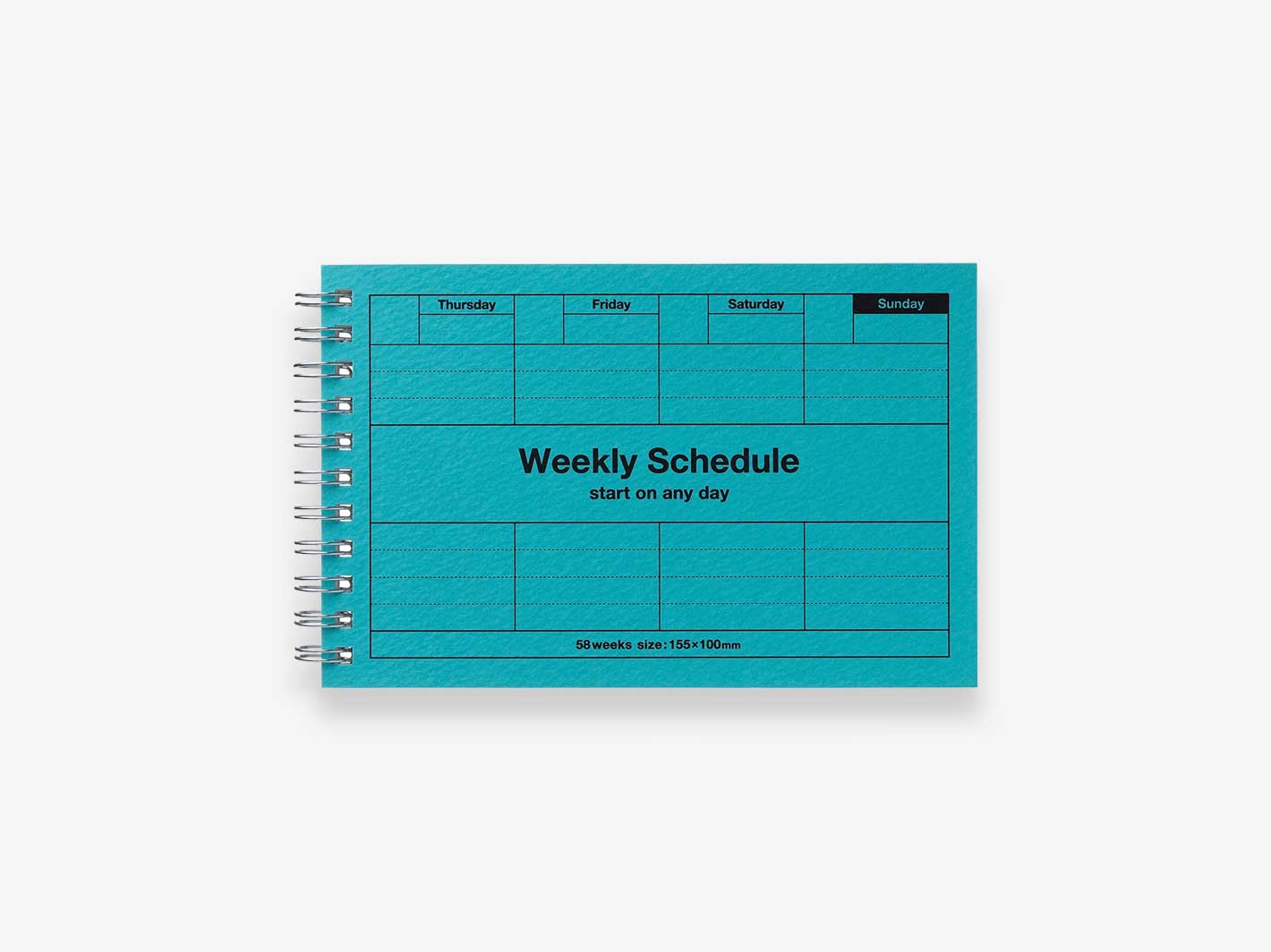 Free Weekly Schedule A6 Turquoise