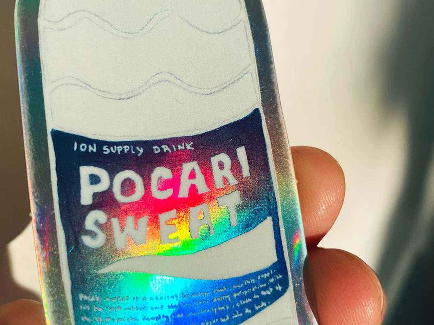 Pocari Sticker Melina Pecharki | Die Cut Pocari Sweat Holo Sticker | Misc Store Amsterdam