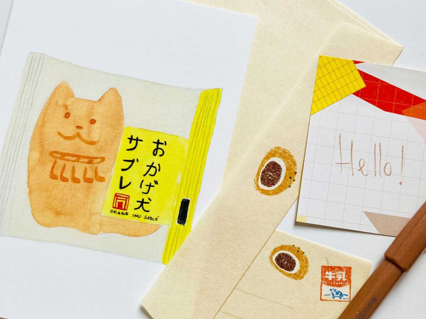 Okage Inu Sable Cookie Postcard