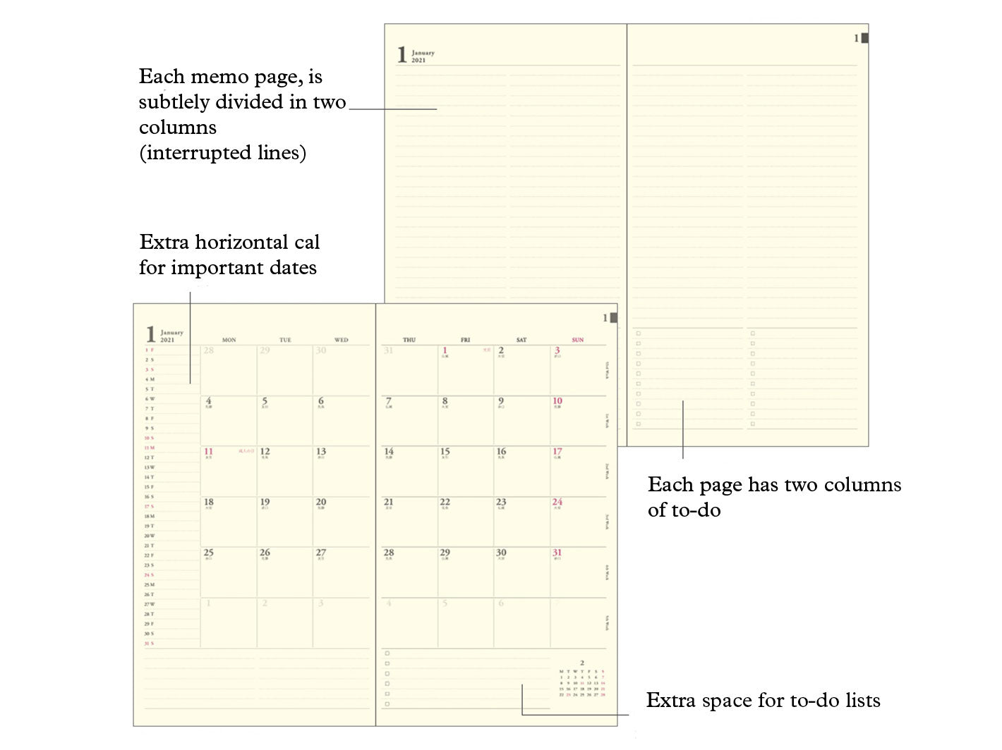 2025 Professional Diary PRD Monthly Slim