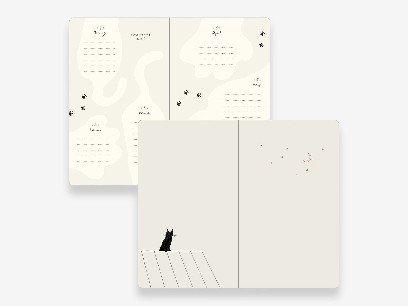 2026 Diary Book B6 Cat Navy