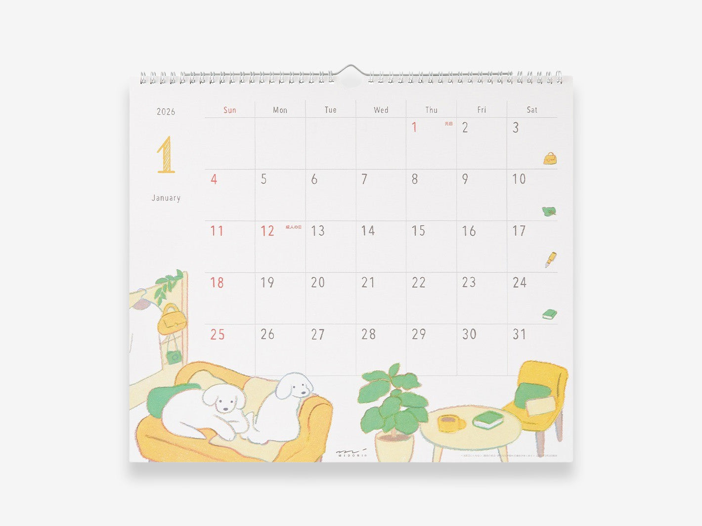 2026 Wall Hanging Calendar L Dog