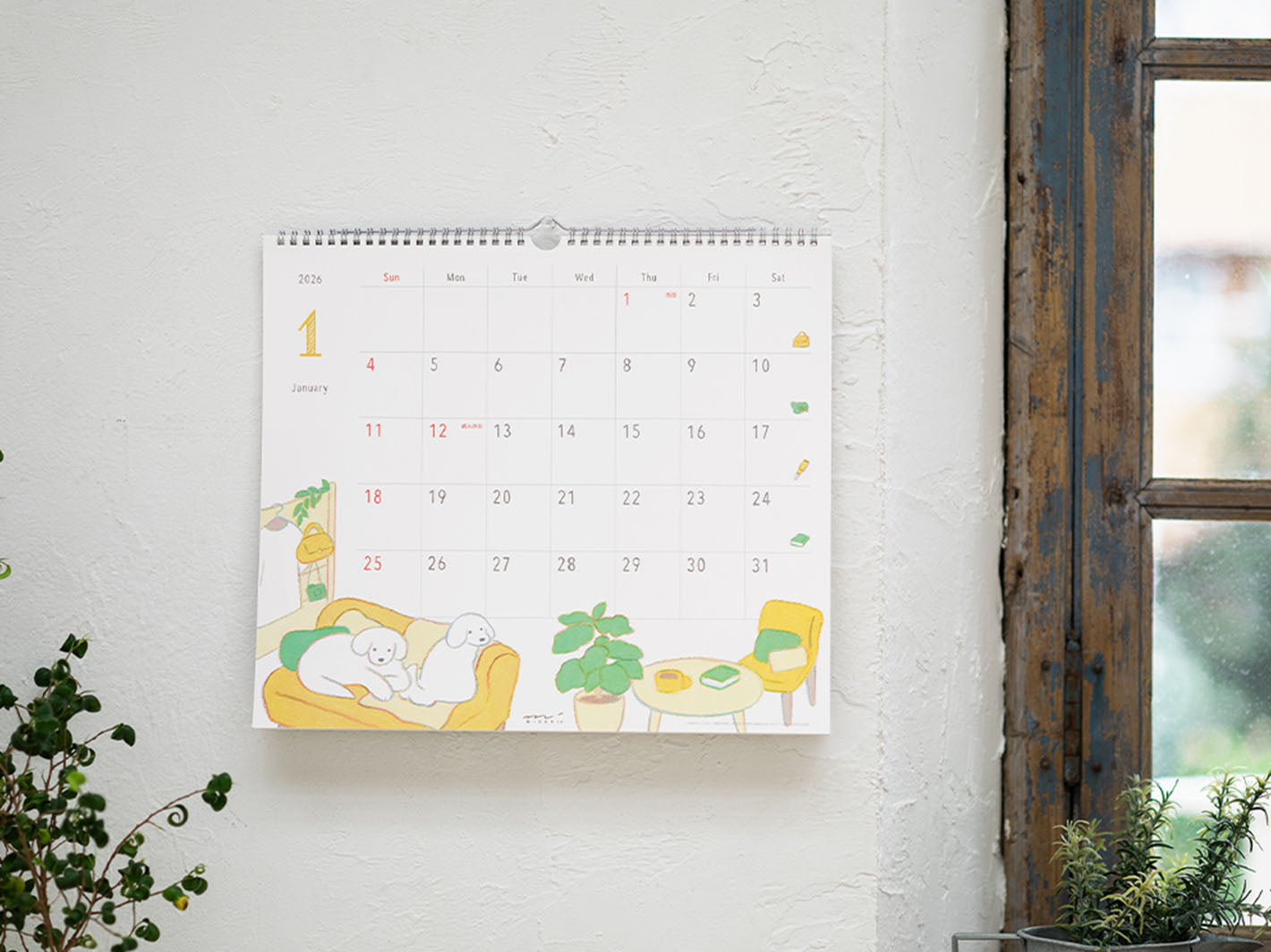 2026 Wall Hanging Calendar L Dog