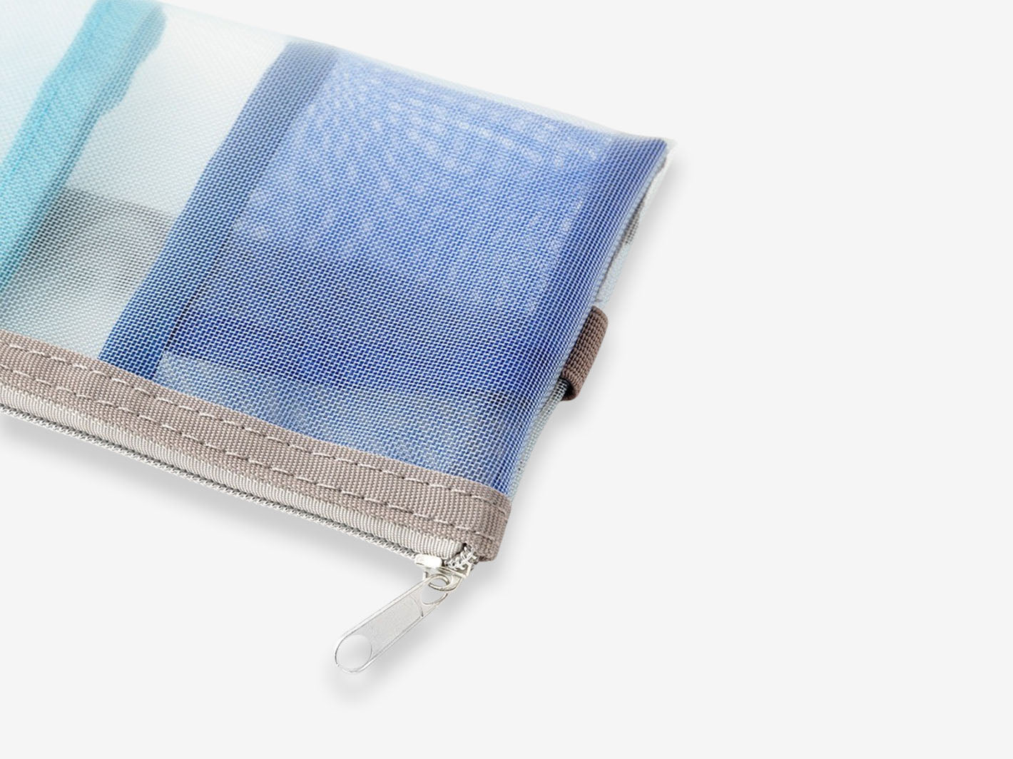 Mesh Book Band Pen Case for B6–A5 Light Blue