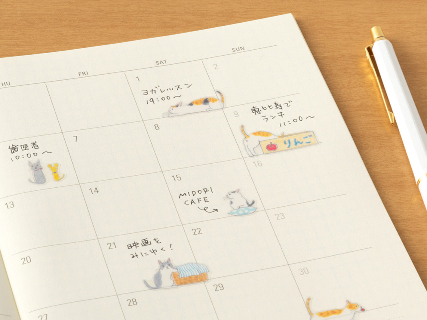 Diary Stickers Cat Medium