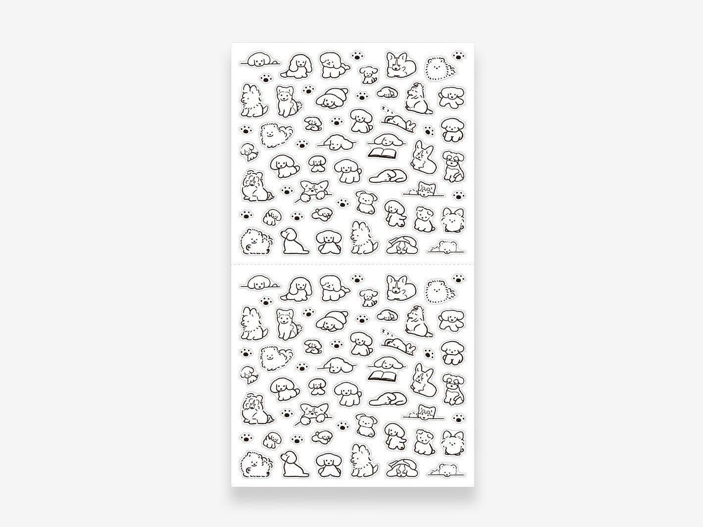 Diary Stickers Dog Black & White