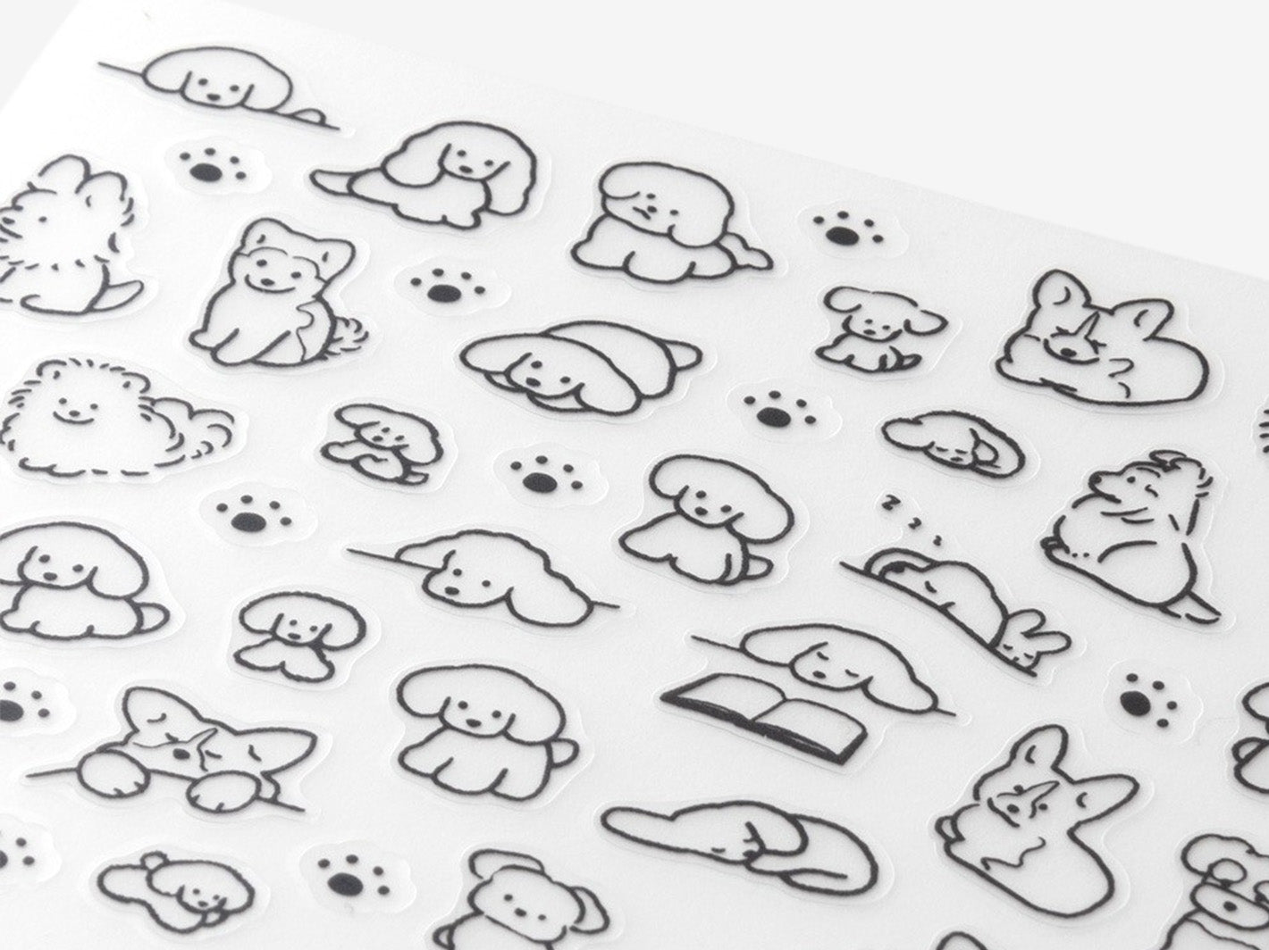 Diary Stickers Dog Black & White