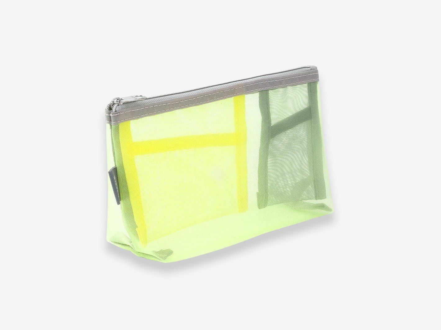 Mesh Pen Case with Gusset Yellow Green