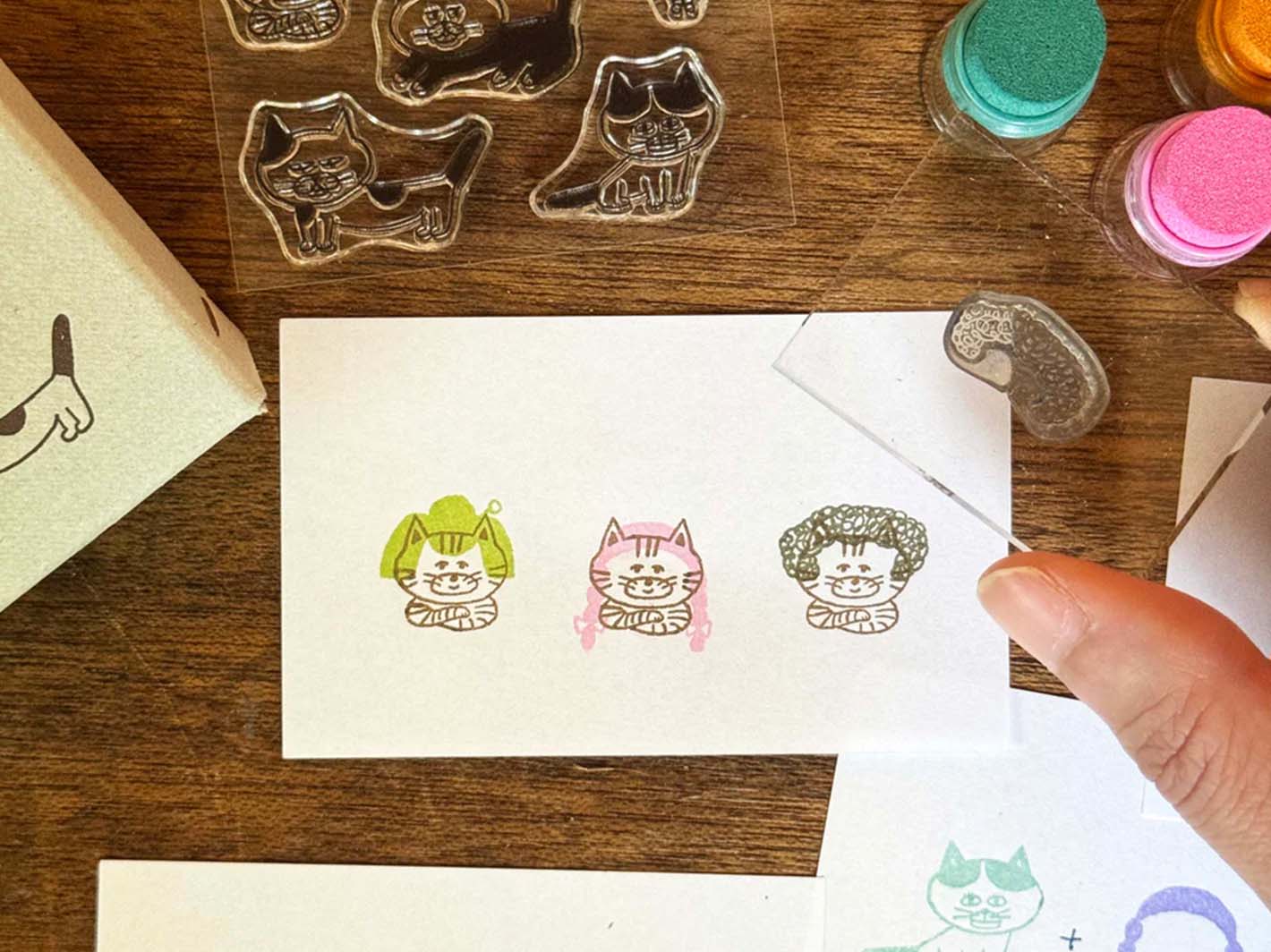 Cats and Wigs Jizai Clear Stamp Set