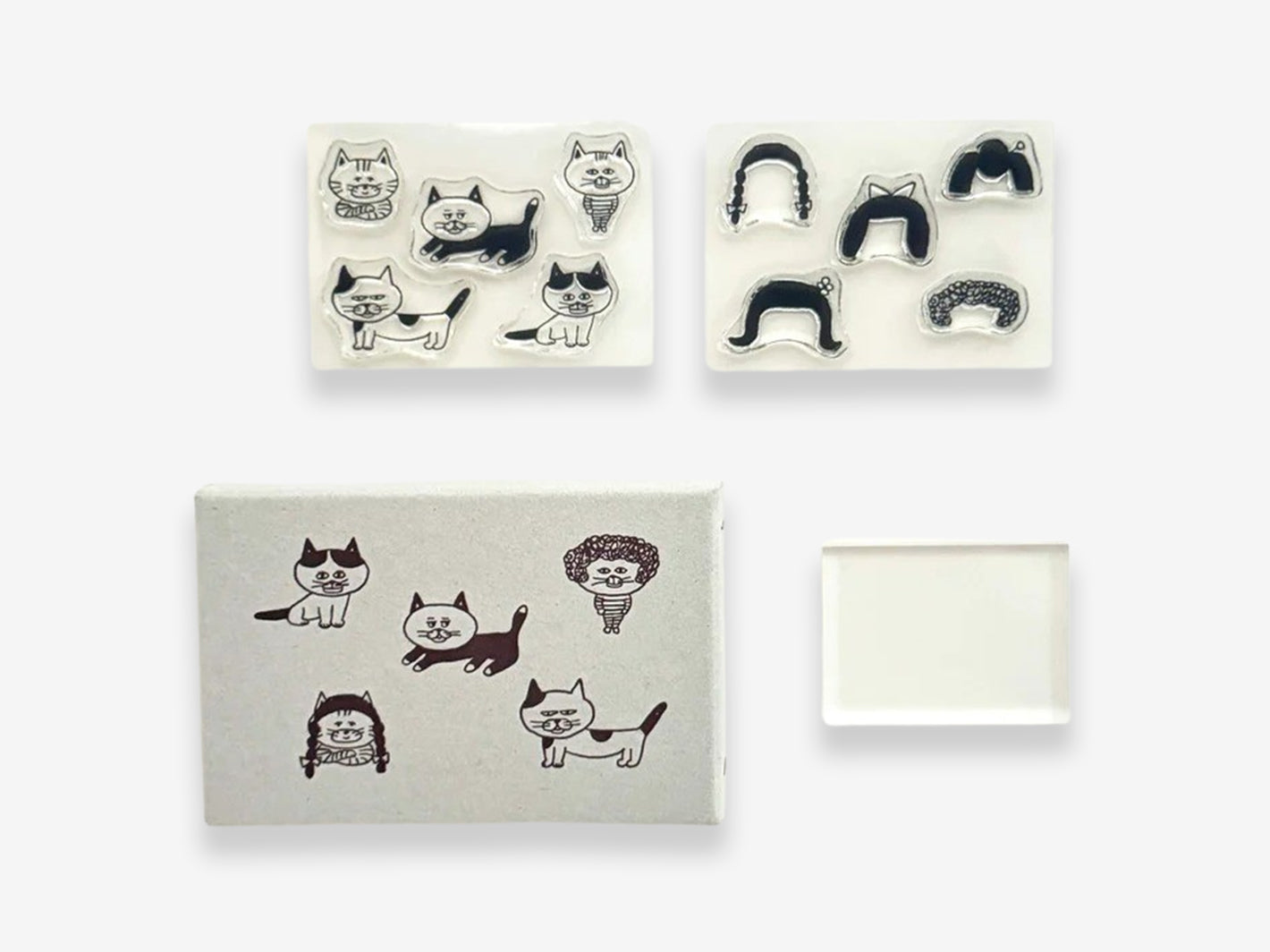 Cats and Wigs Jizai Clear Stamp Set