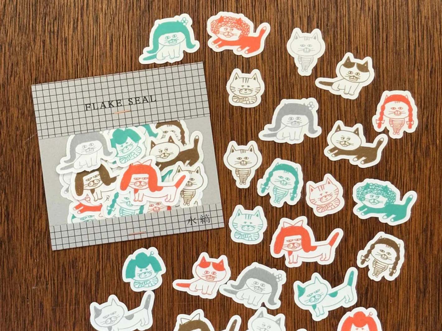 Flake Stickers Cats and Wigs